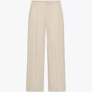NWT Zara Light Beige Straight Leg Linen Pants US Medium